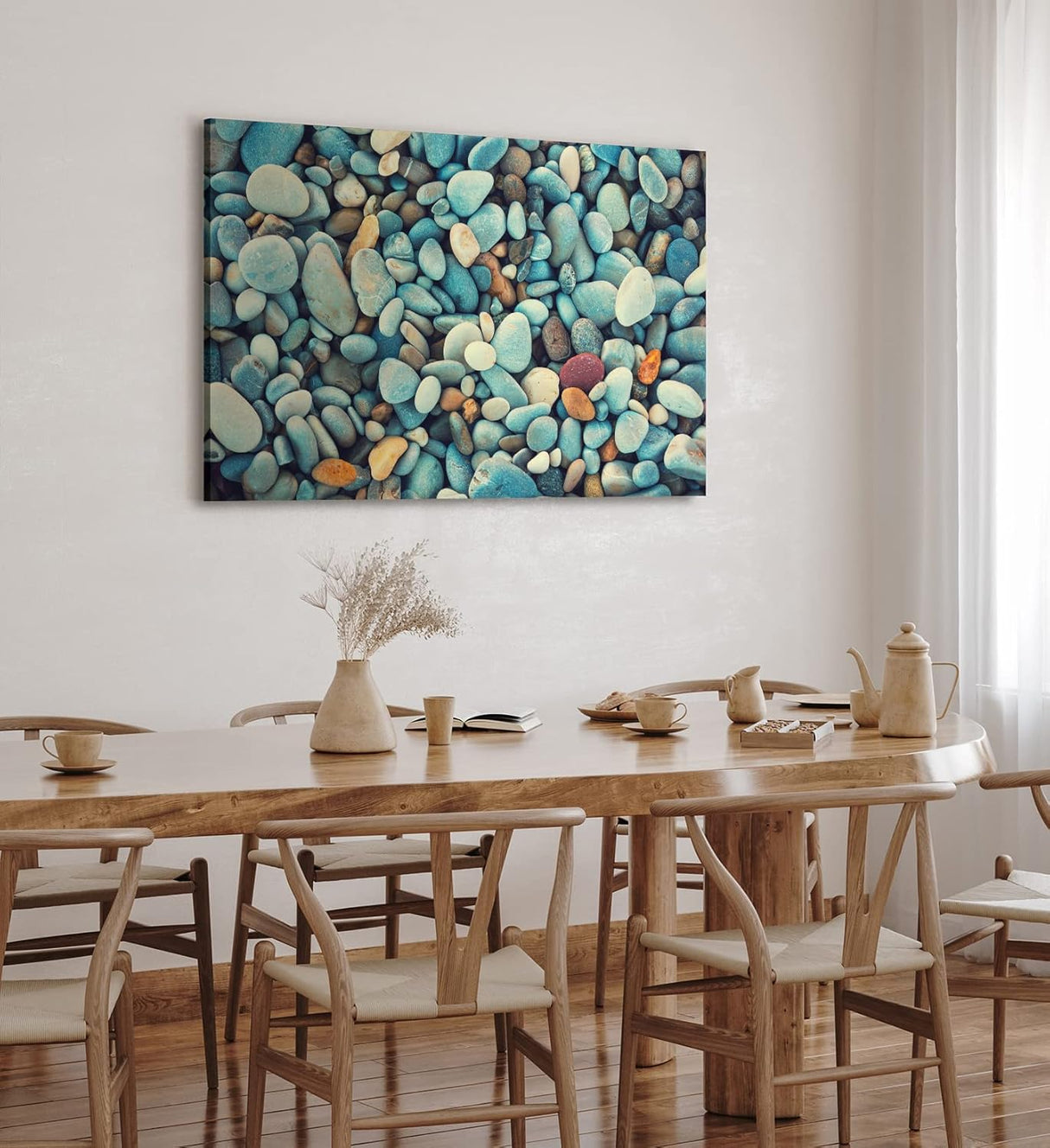 Paul Sinus Wandbild 120x80cm Runde Steine Strand Fotokunst Kunstvoll Modern
