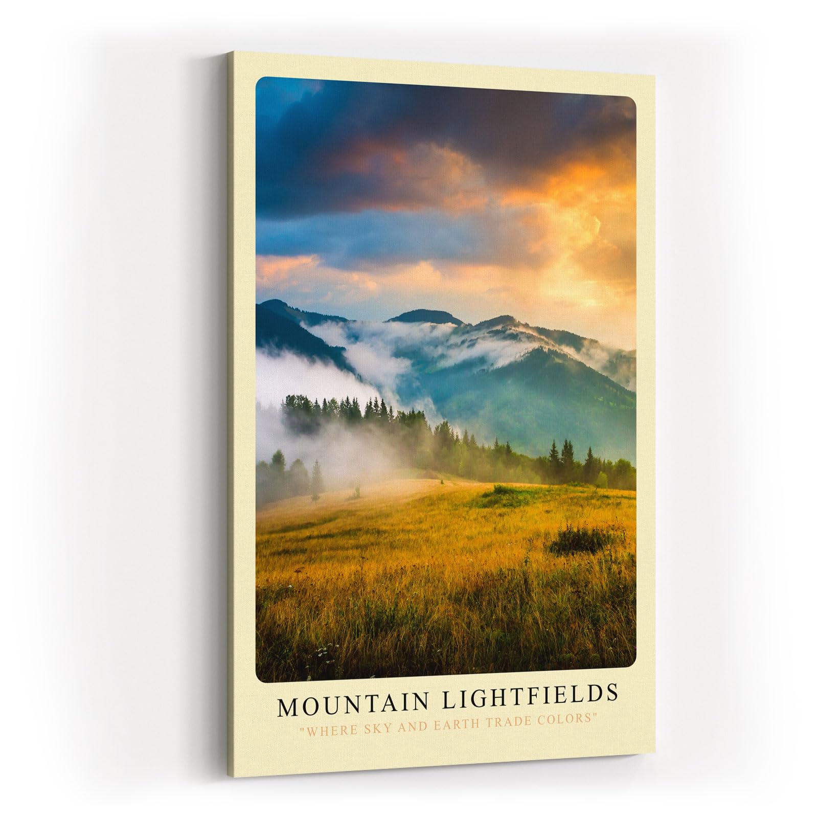 Paul Sinus Kunstdruck 40x60cm Mountain Lightfields Sonnenaufgang Berglandschaft Natur Himmel Nebel Panorama