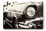 Sinus Art Wandbild 120x80cm Ästhetische Nahaufnahme eines ikonischen Oldtimers mit glänzendem Chrom