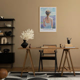 Paul Sinus Leinwandbild 80x120cm romantische Frau im Lavendelfeld mit zartem Blumenkranz – kunstvolles Leinwandbild für stilvolle Raumgestaltung