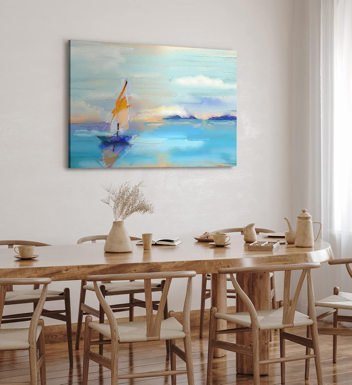 Paul Sinus Wandbild 120x80cm Segelboot Segelschiff Meer Abstrakt Horizont