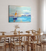 Paul Sinus Wandbild 120x80cm Segelboot Segelschiff Meer Abstrakt Horizont