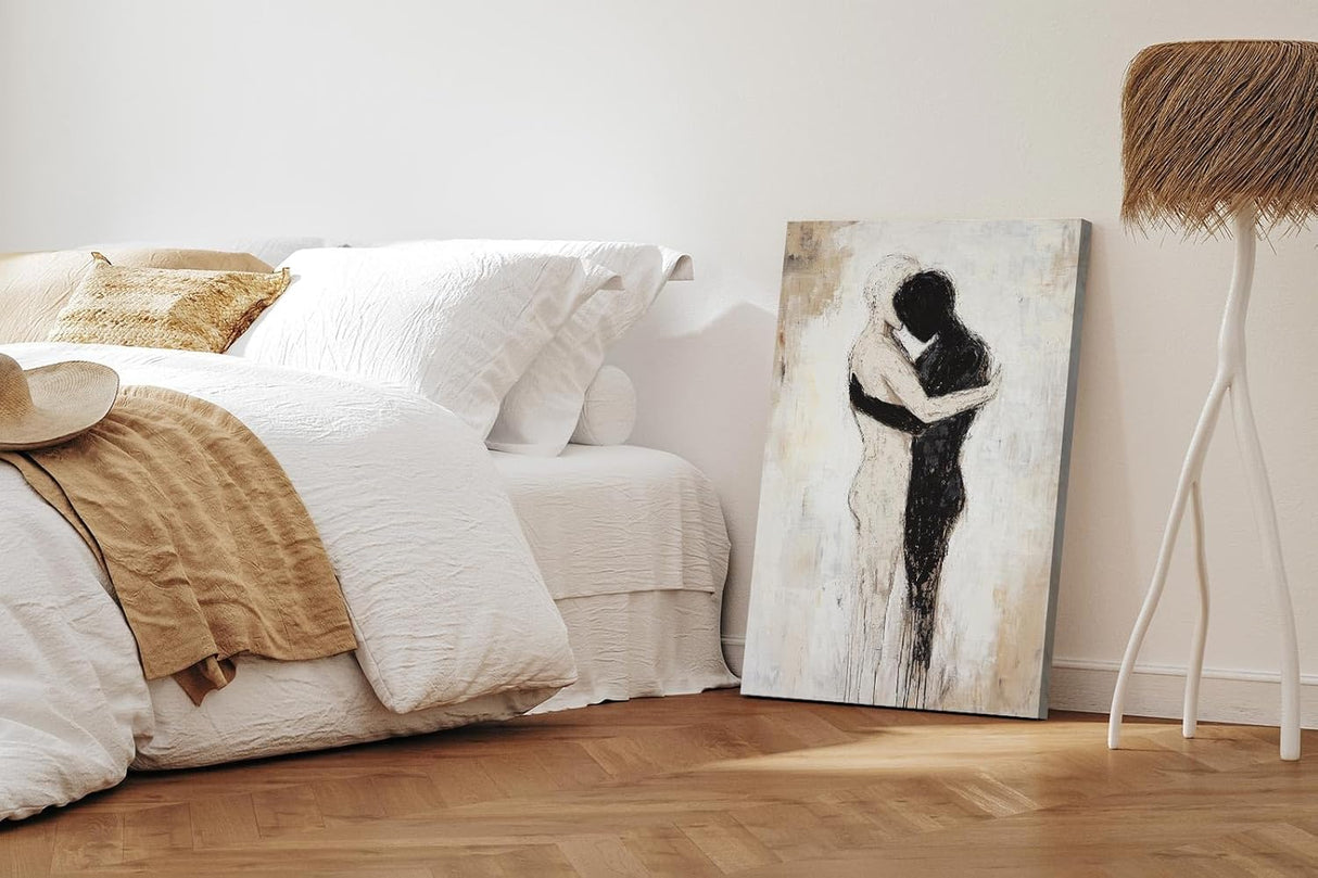 Paul Sinus 60x90cm Wandbild Umarmung der Gegensätze – Kraftvolles Fokuskunstwerk über Nähe und Dualität in Perfektion