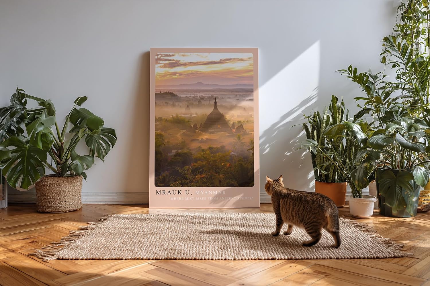 Paul Sinus Kunstdruck 40x60cm Mrauk U Myanmar Tempel Nebel Asien Sonnenaufgang Landschaft