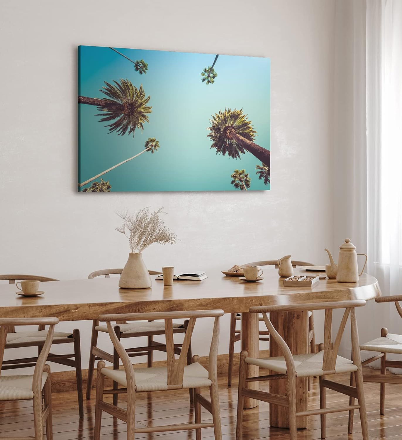 Wandbild 120x80cm Palmen Süden Sonnenschein Sommer Himmel Kunstvoll