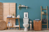 Paul Sinus Poster/Leinwandbild/Rahmenoption – Verrückter Affe auf Toilette „Hast du Koks?“ – Lustige WC-Deko für dein Badezimmer