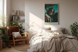Paul Sinus Wandbild in 40x60cm Come Fly With Me Retro Pilot Woman in Aviator Jacket and Goggles in Sunlit Cockpit