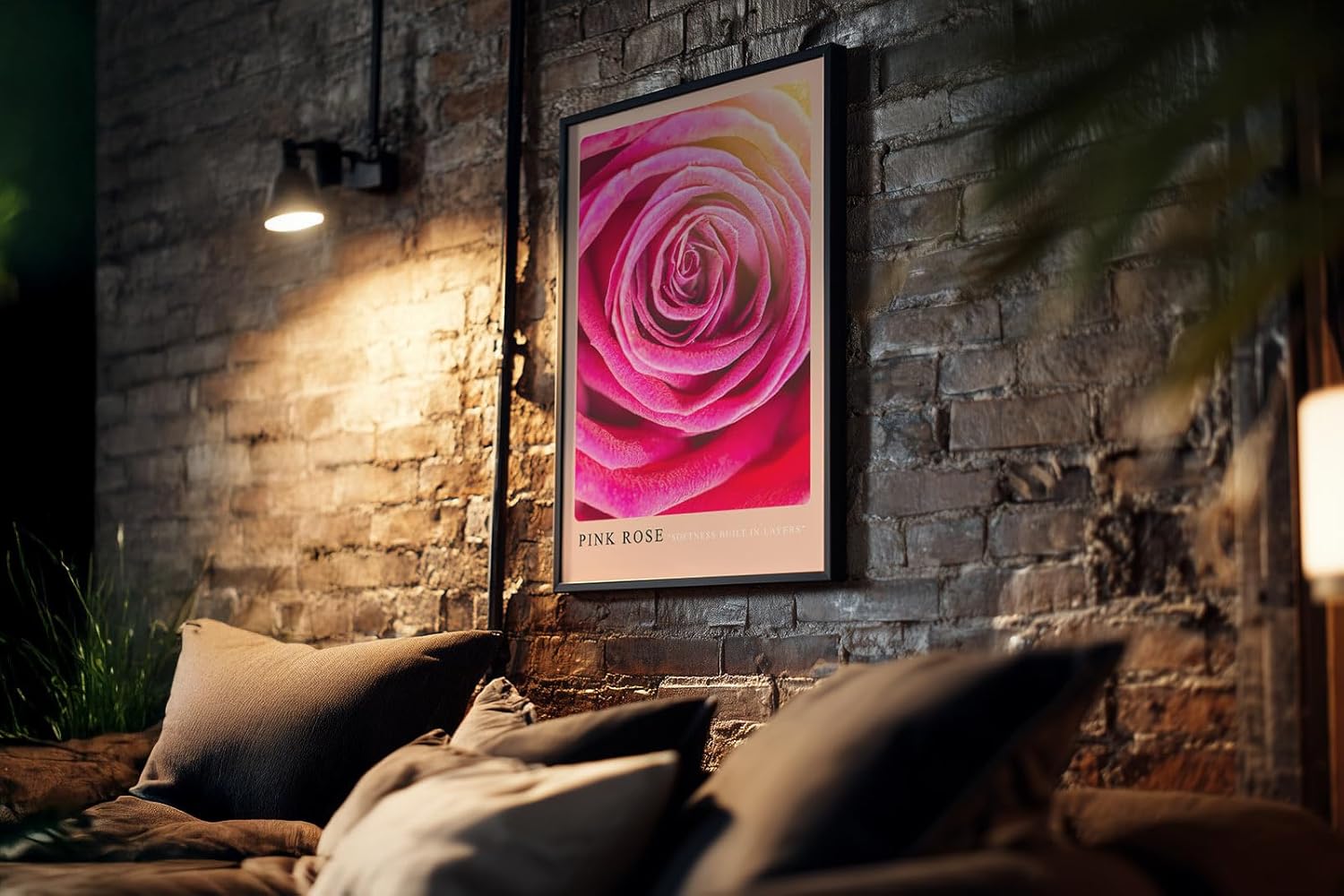 Paul Sinus Kunstdruck 40x60cm Pink Rose Nahaufnahme Blüte Rosa Makro Blume Romantik