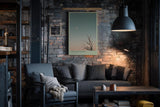 Paul Sinus Wandbild in 40x60cm The Quiet Hour Minimalistische Landschaft mit Baum, Vögeln und Mond im sanften Farbverlauf von Blau zu Rosa
