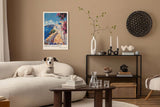 Paul Sinus Leinwandbild 60x90cm Greek Paradise – Santorini, Griechenland, Küste, Blau, Weiß, Architektur, Insel, Meer, Sonne, Urlaub, Kykladen
