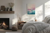 Paul Sinus Leinwandbild 80x120cm Segelboot in sanfter Abendstimmung mit rosa Himmel und ruhigem Wasser – kunstvolles Leinwandbild