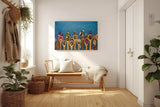 Sinus Art Wandbild 120x80cm Bunte Gewürze auf Holzlöffeln vor rustikalem Hintergrund – kulinarisch und stilvoll