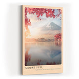 Paul Sinus Kunstdruck 40x60cm Mount Fuji Japan mit Kirschblütenrahmung und Spiegelung im See
