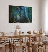 Paul Sinus Wandbild 120x80cm Dschungel Palmen Tropisch Lichtstrahlen Grün Bäume