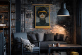 Paul Sinus Wandbild in 40x60cm She Speaks in Shades – modernes Porträt einer Frau mit gelber Sonnenbrille und Lippenstift, Fashion-Art in ausdrucksstarkem Stil