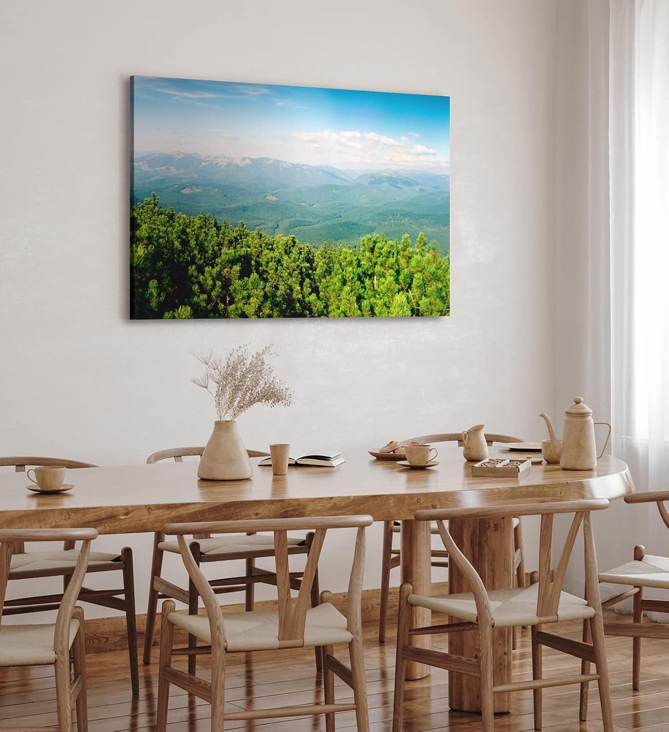 Paul Sinus Wandbild 120x80cm Grüne Berglandschaft Berge Hügel Natur Wald