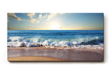 Sinus Art Wandbild 120x80cm Die brechenden Wellen im goldenen Licht erzeugen Ruhe und Dynamik zugleich