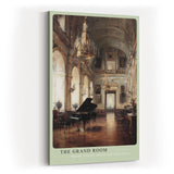 Paul Sinus Wandbild in 40x60cm The Grand Room Historischer Konzertsaal mit Flügel, Kronleuchtern und eleganter Architektur in Öloptik