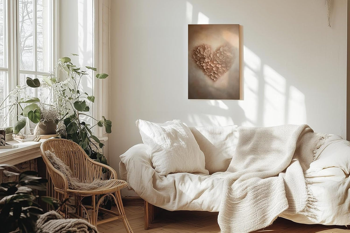 Paul Sinus 60x90cm Wandbild Herz in Blüten – Sanfte Raumpoesie mit floraler Tiefe Blume