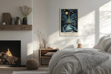 Paul Sinus Leinwandbild 60x90cm Paris Nachttraum Eiffelturm kunstvoll romantisch verträumt blau gold Lichter Stadt Zauber modern elegant