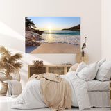 Paul Sinus Wandbild 120x80cm Bucht Strand Sonnenuntergang Meer Horizont