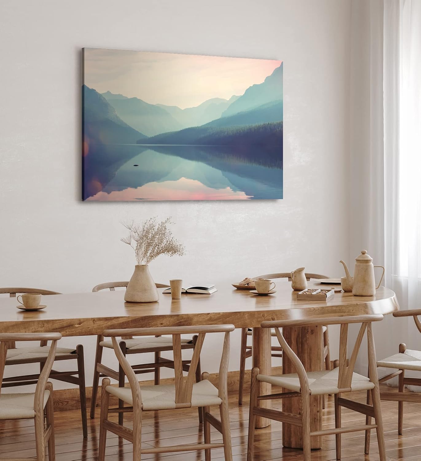 Paul Sinus Wandbild 120x80cm Alpensee See Alpen Berge Landschaft Bäume Natur