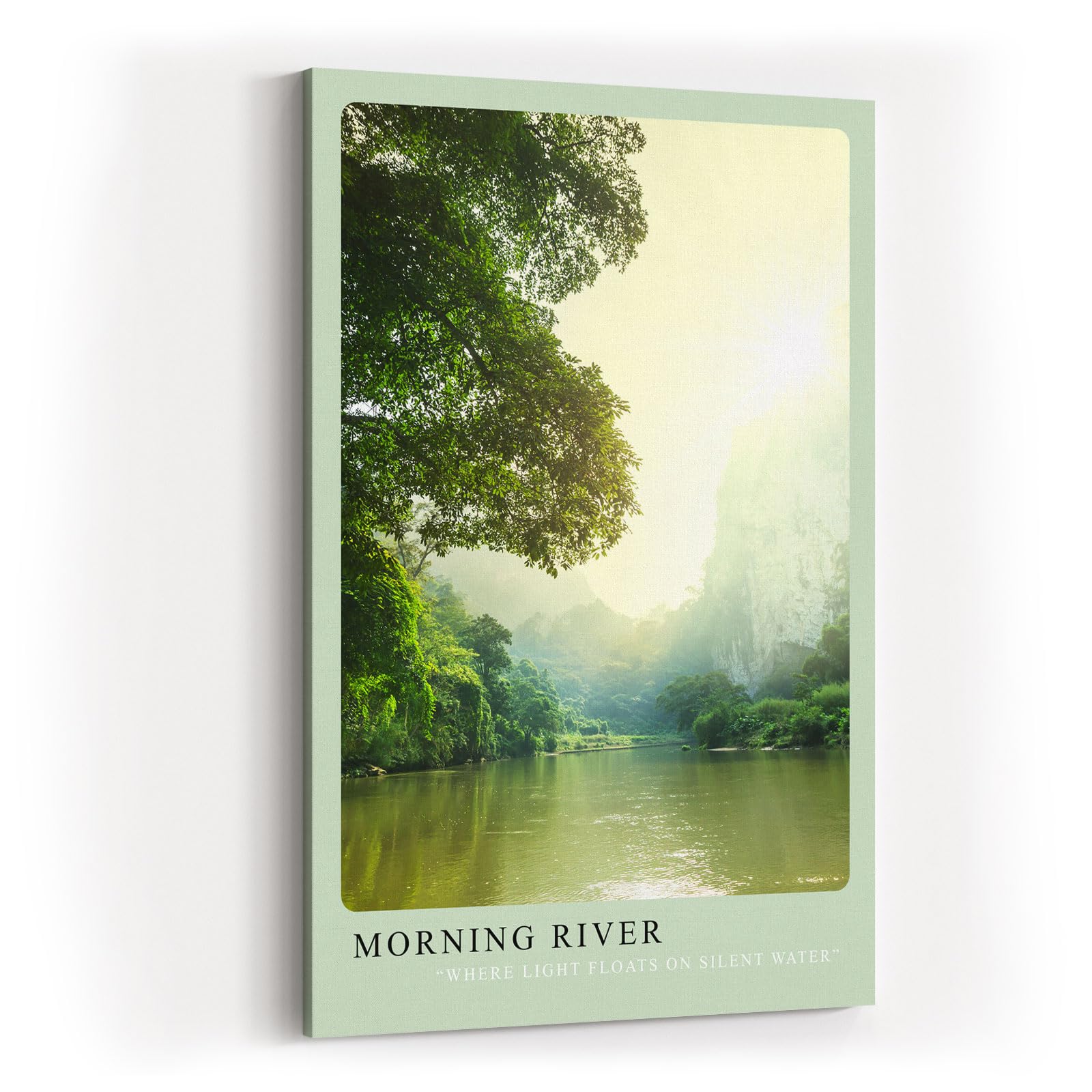 Paul Sinus Kunstdruck 40x60cm Morning River – Flusslandschaft mit Licht und Nebel am Morgen