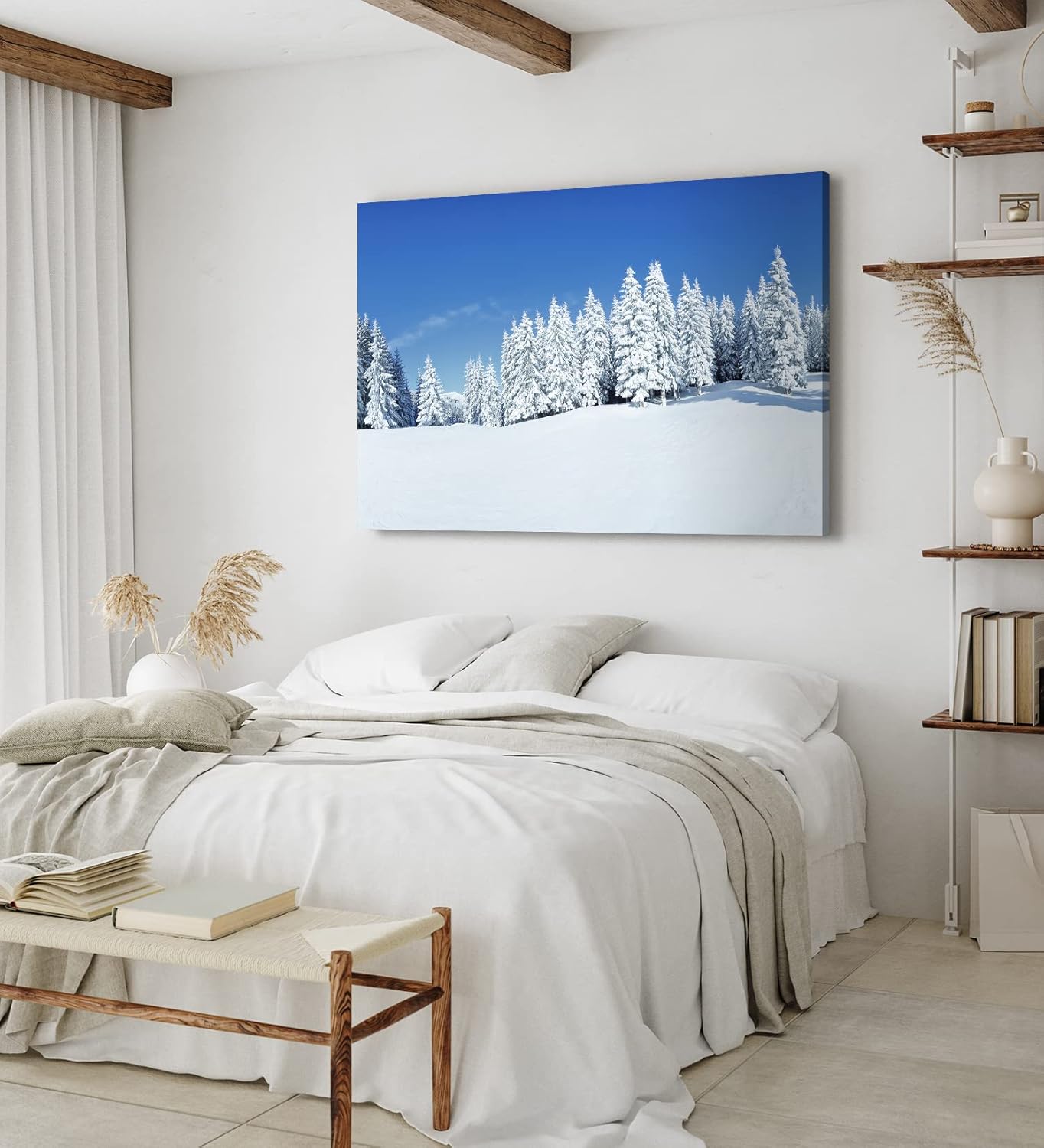 Paul Sinus Wandbild 120x80cm Winterlandschaft Tannen Schnee Weiß Natur
