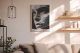 Paul Sinus Wandbild in 40x60cm Topography of Thought Linienportrait in Schwarzweiß