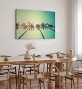 Wandbild 120x80cm Palmen Süden Sonnenschein Sommer Himmel Kunstvoll