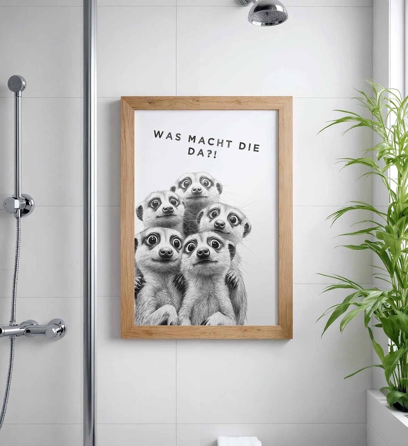Paul Sinus Poster/Leinwandbild/Rahmenoption Lustiges Erdmännchenbild – Witzige Klo-Deko fürs Gäste-WC – Perfekt für Spaßvögel