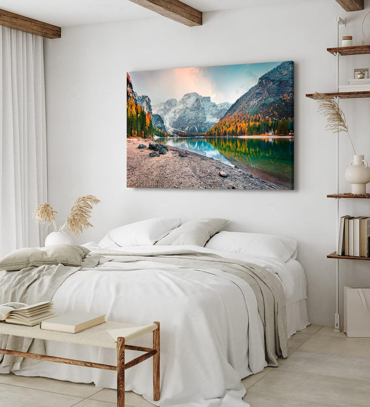 Paul Sinus Wandbild 120x80cm Pragser Wildsee Alpen Italien Bergsee See Berge