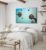 Wandbild 120x80cm Palmen Süden Sonnenschein Sommer Himmel Kunstvoll