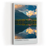 Paul Sinus Kunstdruck 40x60cm Strbske Pleso Slowakei mit Bergsee und Hotel im Licht der Abendwolken