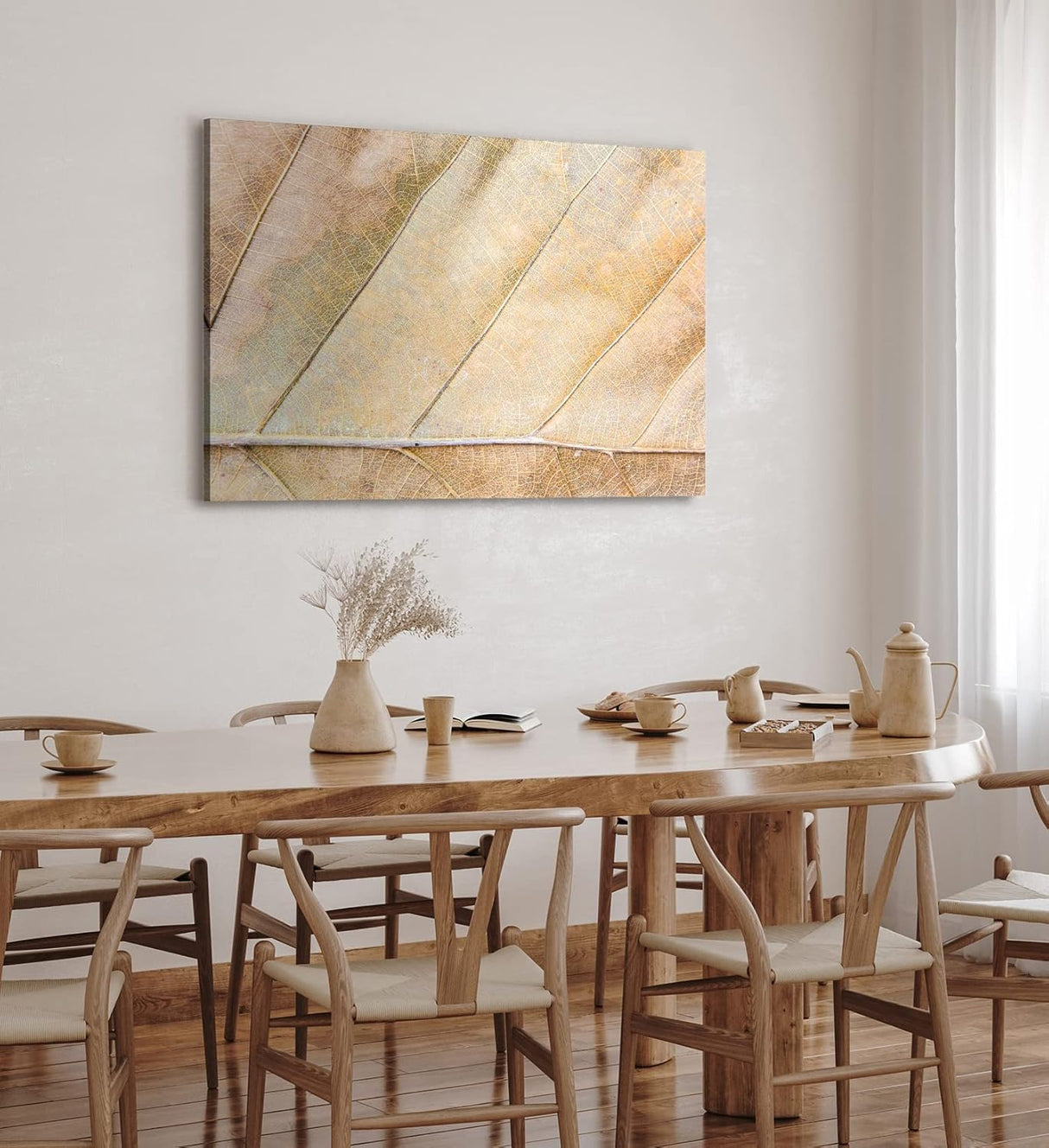Paul Sinus Wandbild 120x80cm Herbstblatt Nahaufnahme Makrofotografie Herbst Blattadern