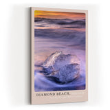 Paul Sinus Kunstdruck 40x60cm Diamond Beach Iceland – Eisskulptur im Sonnenaufgang an Islands dramatischer Küste