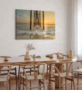 Paul Sinus Wandbild 120x80cm Sonnenuntergang Horizont Steg Holzbrücke Meer Strand