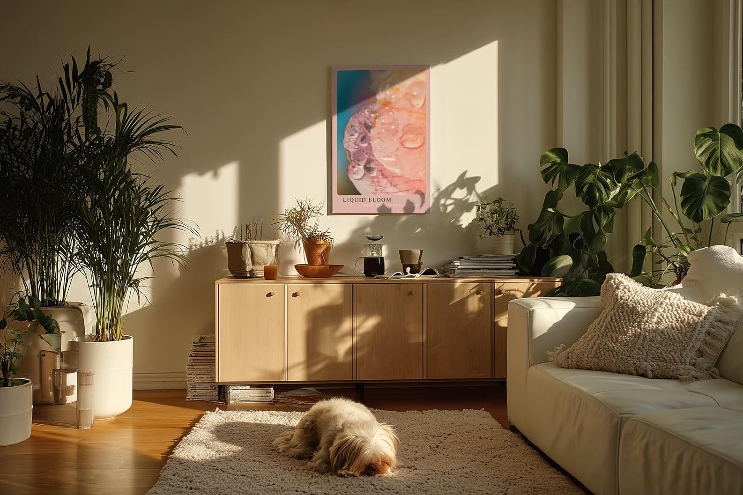 Paul Sinus Kunstdruck 40x60cm Liquid Bloom – Florale Nahaufnahme in Tropfenglanz und Pastell