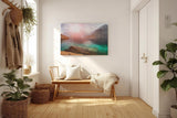 Sinus Art Wandbild 120x80cm Faszinierende Felslandschaft mit türkisfarbenem Wasser und warmem Lichtspiel