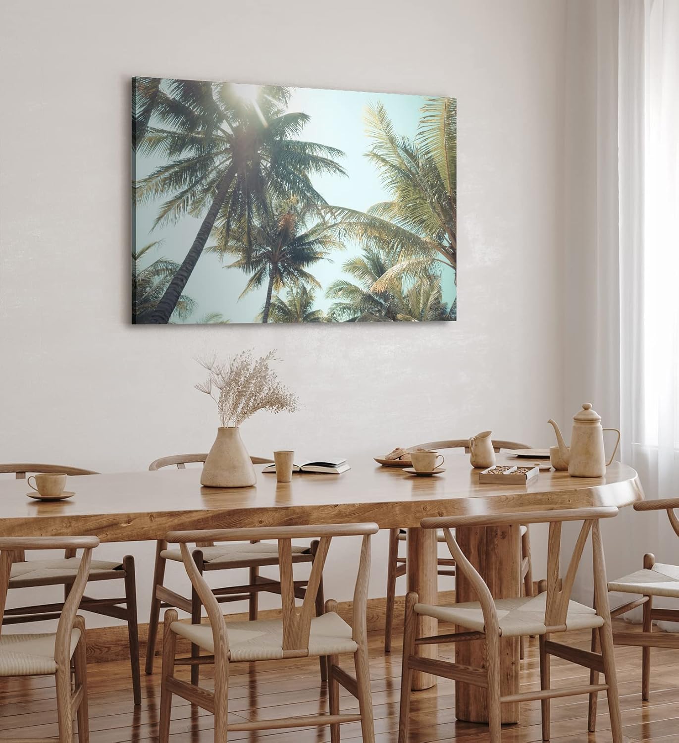 Wandbild 120x80cm Palmen Palmblätter Sommer Sonnenschein Süden