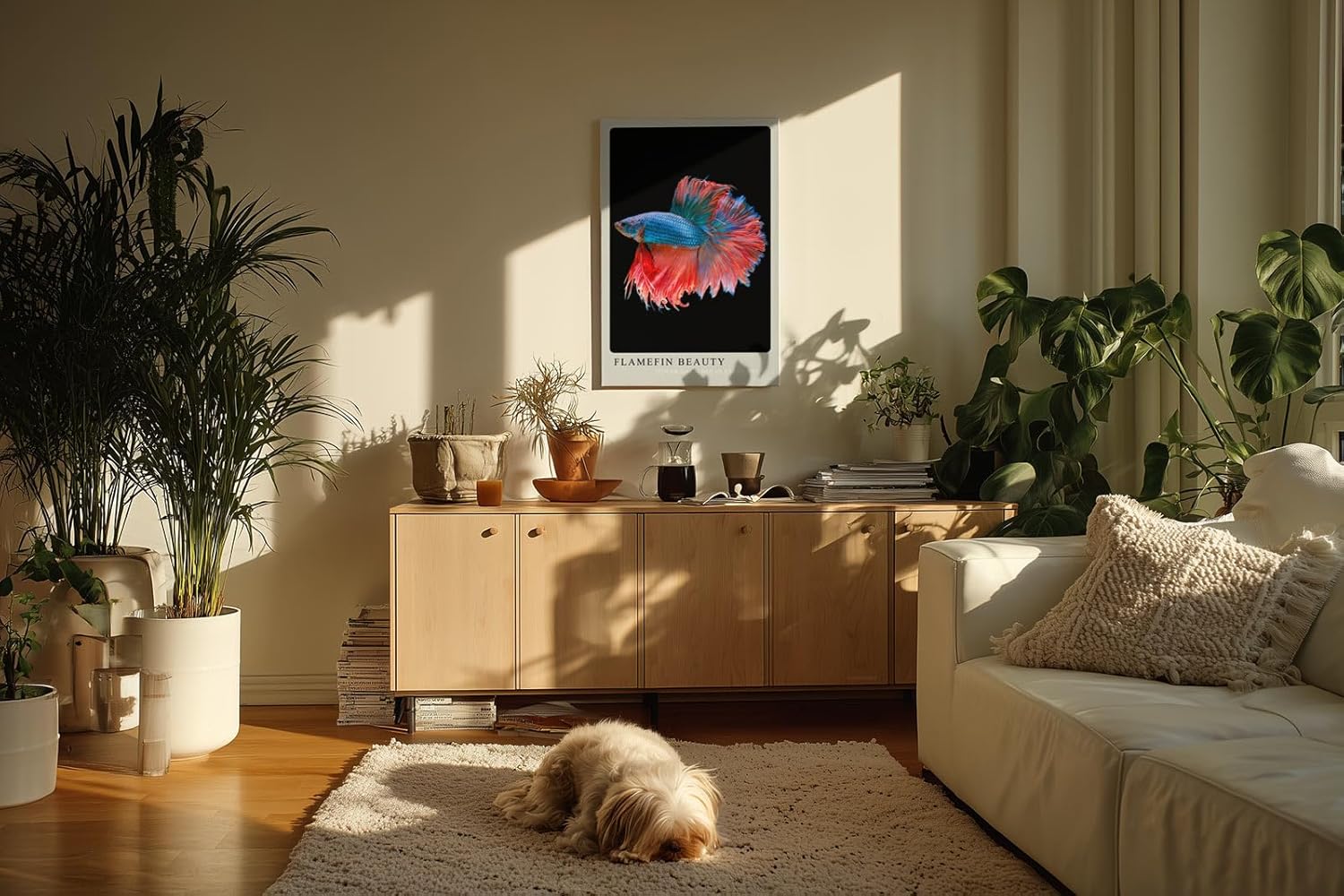Paul Sinus Kunstdruck 40x60cm Kampffisch mit flammenden Flossen – Farben in perfekter Bewegung eingefangen