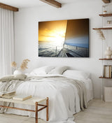 Paul Sinus Wandbild 120x80cm Segelschiff Segelboot Meer Horizont Sonnenuntergang Segel
