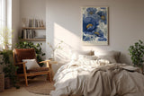 Paul Sinus Wandbild in 40x60cm Indigo Bloom Blaue Mohnblüten Illustration in Struktur und Bewegung