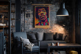 Paul Sinus Wandbild in 40x60cm Jimi's Electric Universe Buntes Musikerportrait mit intensiven Farbverläufen