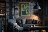 Paul Sinus Wandbild in 40x60cm La Cigarette – elegante Frau im Retro-Stil mit Zigarette, künstlerisches Porträt in Grüntönen
