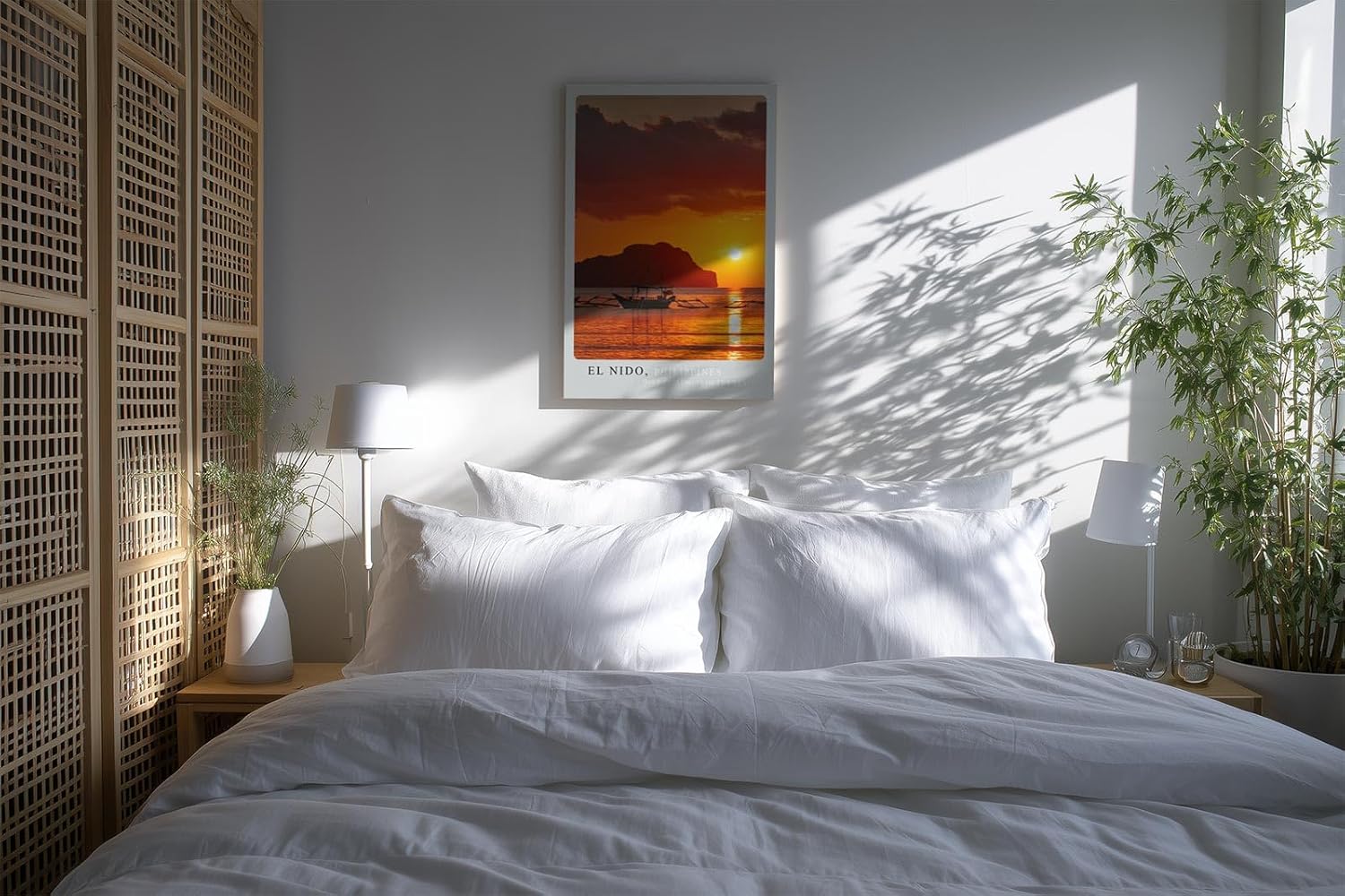 Paul Sinus Kunstdruck 40x60cm El Nido Sonnenuntergang – Feuer am Horizont über dem Meer der Philippinen