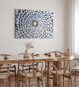 Paul Sinus Wandbild 120x80cm Runde weiße Steine Kunstvoll Steinkreis Strand