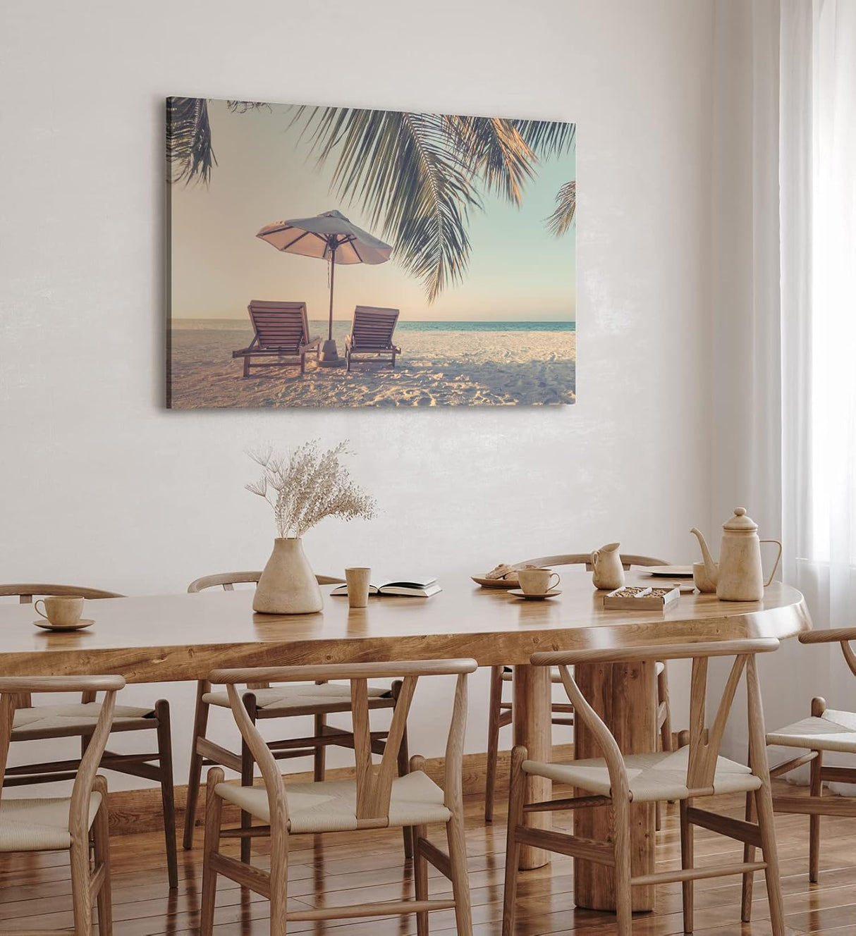 Wandbild 120x80cm Traumstrand Strand Meer Palme Sommer Urlaub