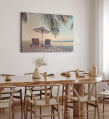 Wandbild 120x80cm Traumstrand Strand Meer Palme Sommer Urlaub