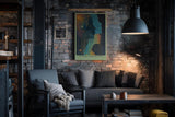 Paul Sinus Wandbild in 40x60cm The Inner Constellation – abstrakte Silhouetten mit kosmischen Mustern, spirituelle Kunst in intensiven Farbtönen